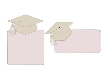 Grad Cap Plaque 1 or 2 Cookie Cutter