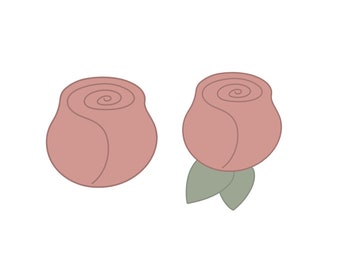 Cortador de galletas con forma de rosa sencilla con o sin hojas