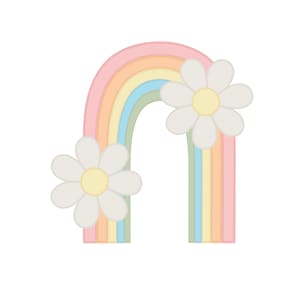 Tall Rainbow with Daisies Cookie Cutter