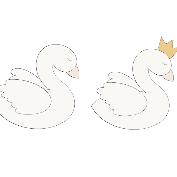 Swan with or without Crown Cookie Cutter