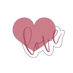 Heart With Love Font Cookie Cutter