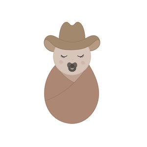 Bundled Baby with Cowboy Hat Cookie Cutter