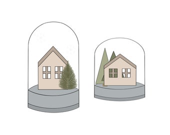 Mod Snow Globes 1 or 2 Cookie Cutter