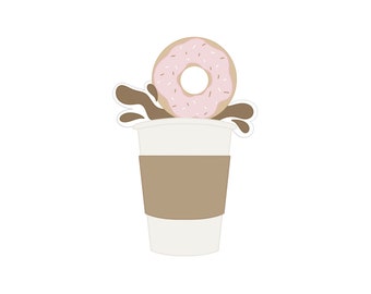 Kaffee mit Donut-Ausstechform