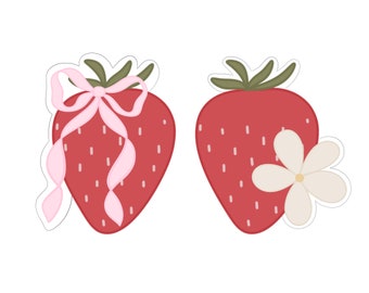 Strawberry with Bow or Strawberry with Flower Cookie Cutters