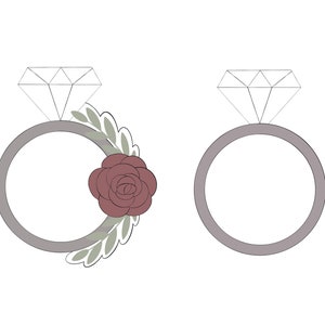 Wedding Ring with or without Flowers Cookie Cutter