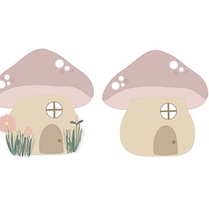 Mushroom House with Greenery or Mushroom House Cookie Cutter