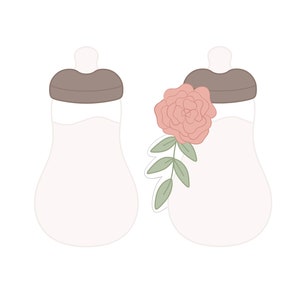 Baby Bottle 2 with or without Florals Cookie Cutters