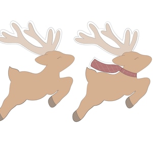 Prancing Reindeer with or without Scarf Cookie Cutter
