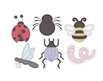 Bugs - Ladybug, Spider, Bee, Dragonfly, Beetle, or Worm Cookie Cutters