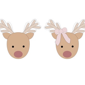 Reindeer 2 with or without Bow Cookie Cutter