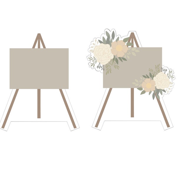 Sign Easel with or without Florals Cookie Cutter