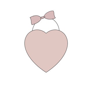 Heart Banner with Bow Cookie Cutter