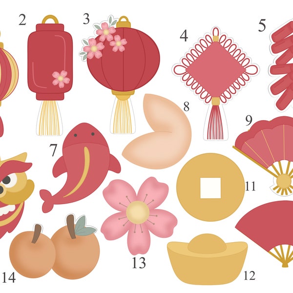 Chinese New Year Cookie Cutters Etsy