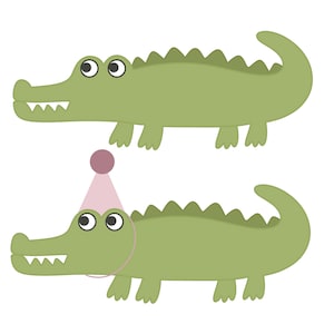 Alligator with or without Party Hat Cookie Cutter