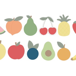 Fruit Cookie Cutters, Watermelon, Peach, Pear, Cherry, Pineapple, Strawberry, Lemon, Apple, Blueberry, Avocado, Orange, Banana Cutters