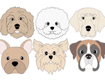 Golden Doodle, Bichon, Lab, Frenchie/Boston Terrior, Yorkie, or Boxer Dog Face Cookie Cutters