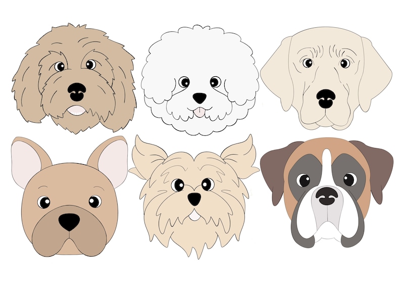 Golden Doodle, Bichon, Lab, Frenchie/Boston Terrior, Yorkie, or Boxer Dog Face Cookie Cutters image 1