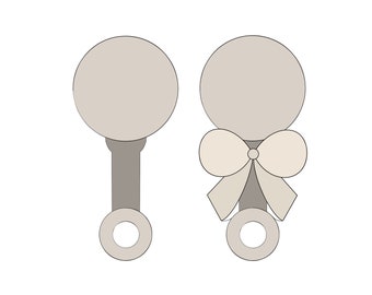 Baby Rattle with or without Bow Cookie Cutter