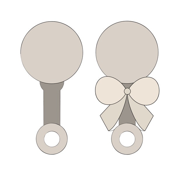 Baby Rattle with or without Bow Cookie Cutter