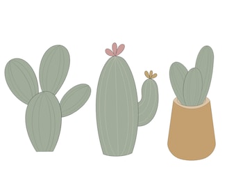 Cactus 1, Cactus 2, or Potted Cactus Cookie Cutter