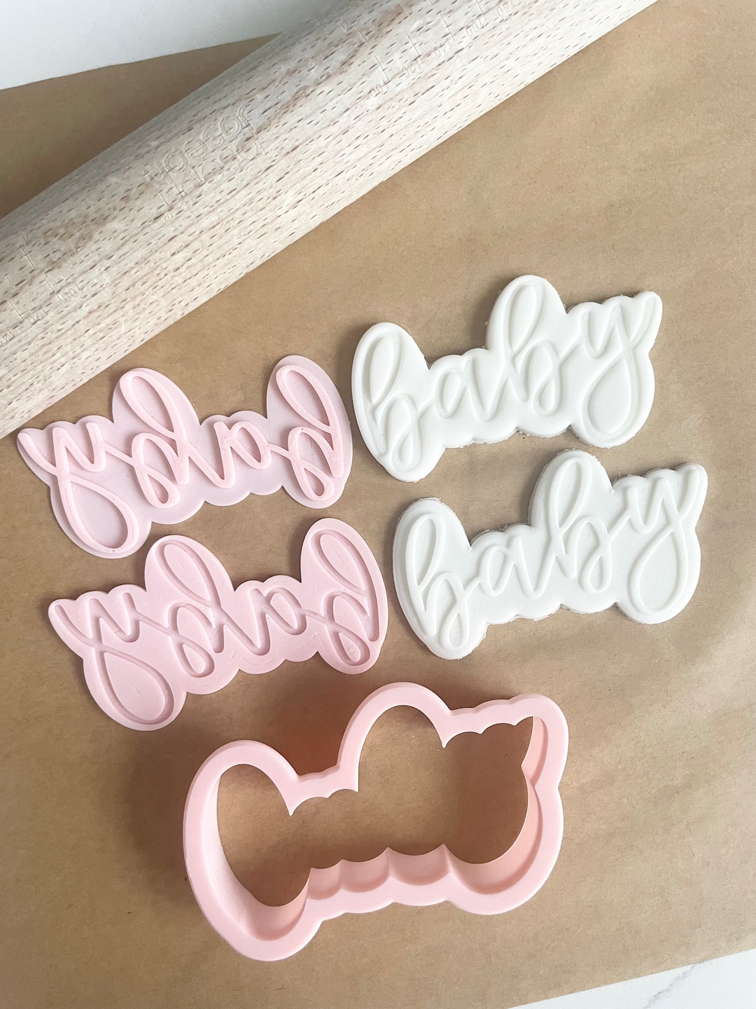 Baby Font Stamp Embosser or Debosser and Cookie Cutter Set Etsy