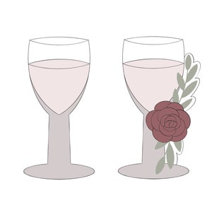 Champagne Glass with or without flowers Cookie Cutter