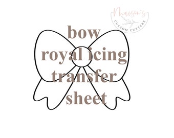 Bow Royal Icing Transfer Sheets Digital Download