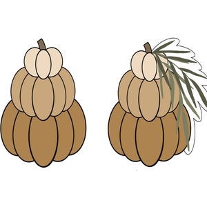 Stack of 3 Pumpkins with or without Leaves Cookie Cutter