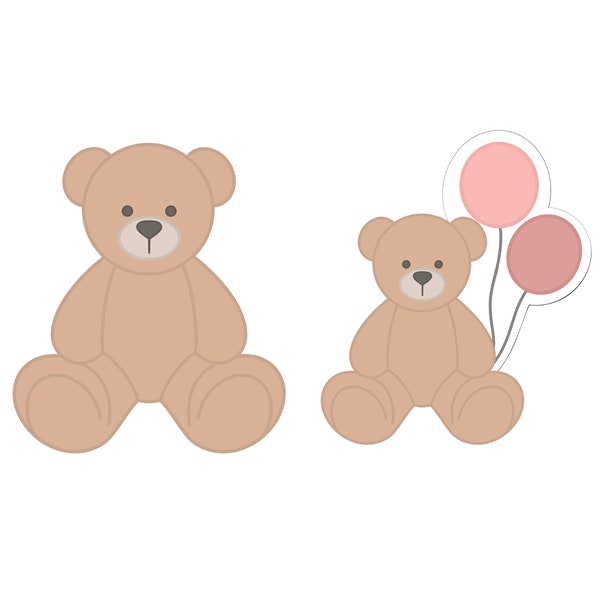 Bear or Bear with Balloons Cookie Cutter