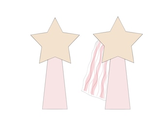 Star Wand with or without Streamers Cookie Cutter