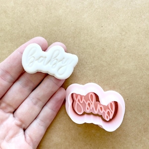 Baby Font Mini Debosser Stamp Cookie Cutter Set