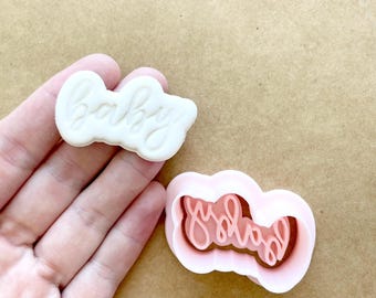Baby Font Mini Debosser Stamp Cookie Cutter Set