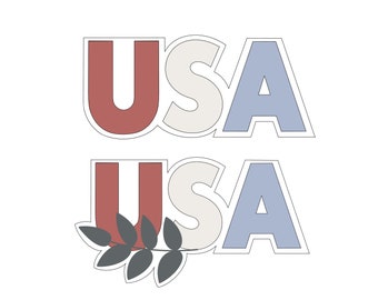 USA with or without Greenery Cookie Cutter