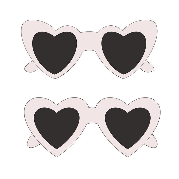 Heart Sunglasses 1 or 2 Cookie Cutter