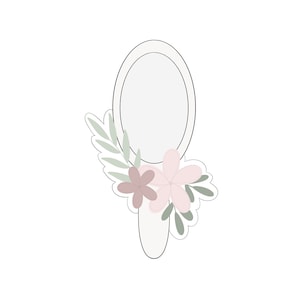 Floral Hand Mirror Cookie Cutter