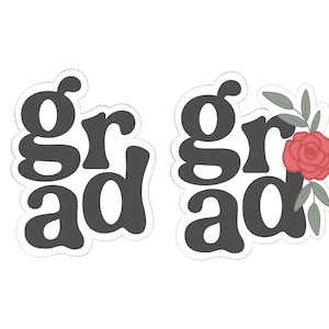 Grad Font with or without Florals Cookie Cutters