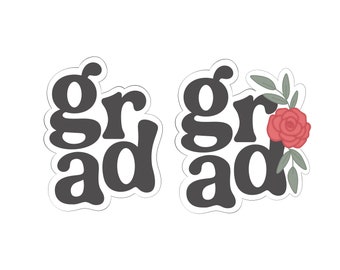 Grad Font with or without Florals Cookie Cutters