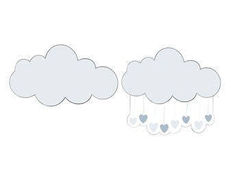 Cloud or Cloud with Rain Cookie Cutter