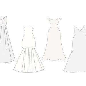Wedding Dress 1, 2, 3, or 4 Cookie Cutters