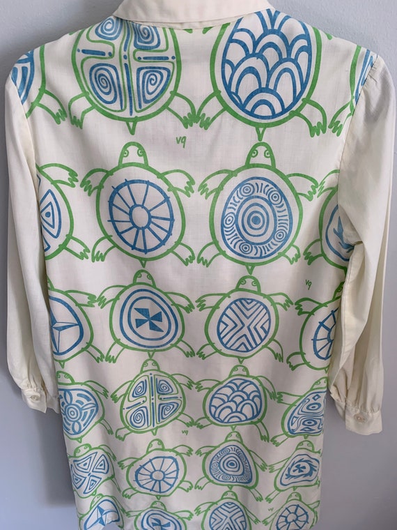 Women’s Vintage 70s Vested Gentress Dress. Turtle… - image 4
