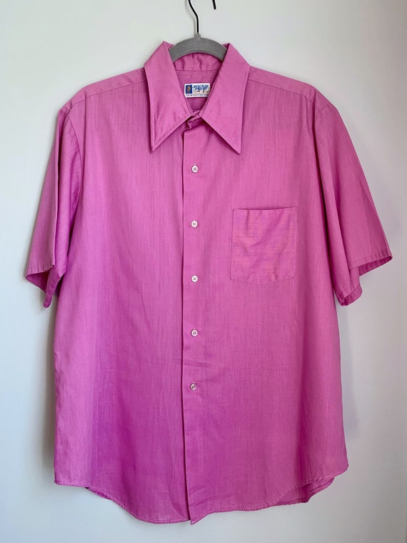 Men’s Vintage 70s Short Sleeved Disco Shirt. Rasp… - image 6