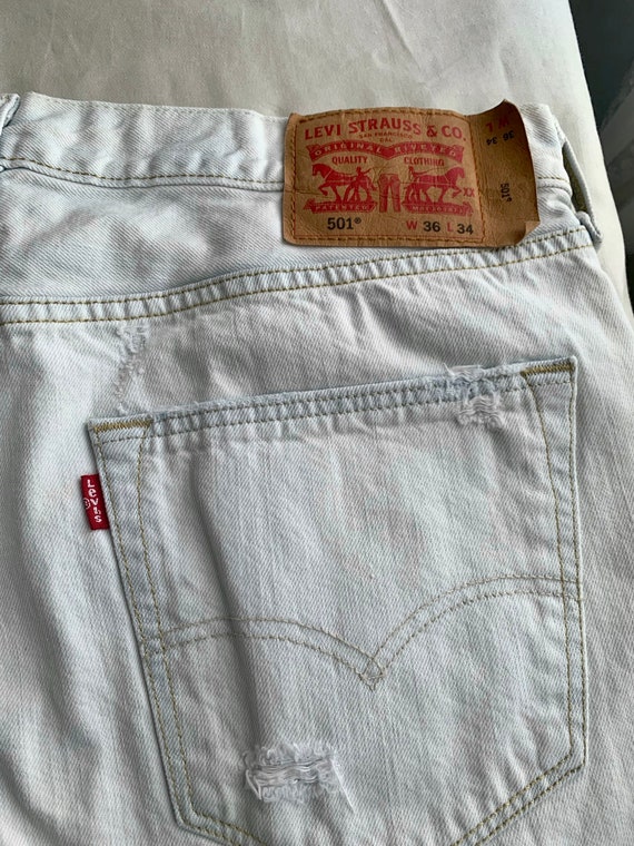 Levi’s Vintage 501 Jeans Super Light Wash. High W… - image 4