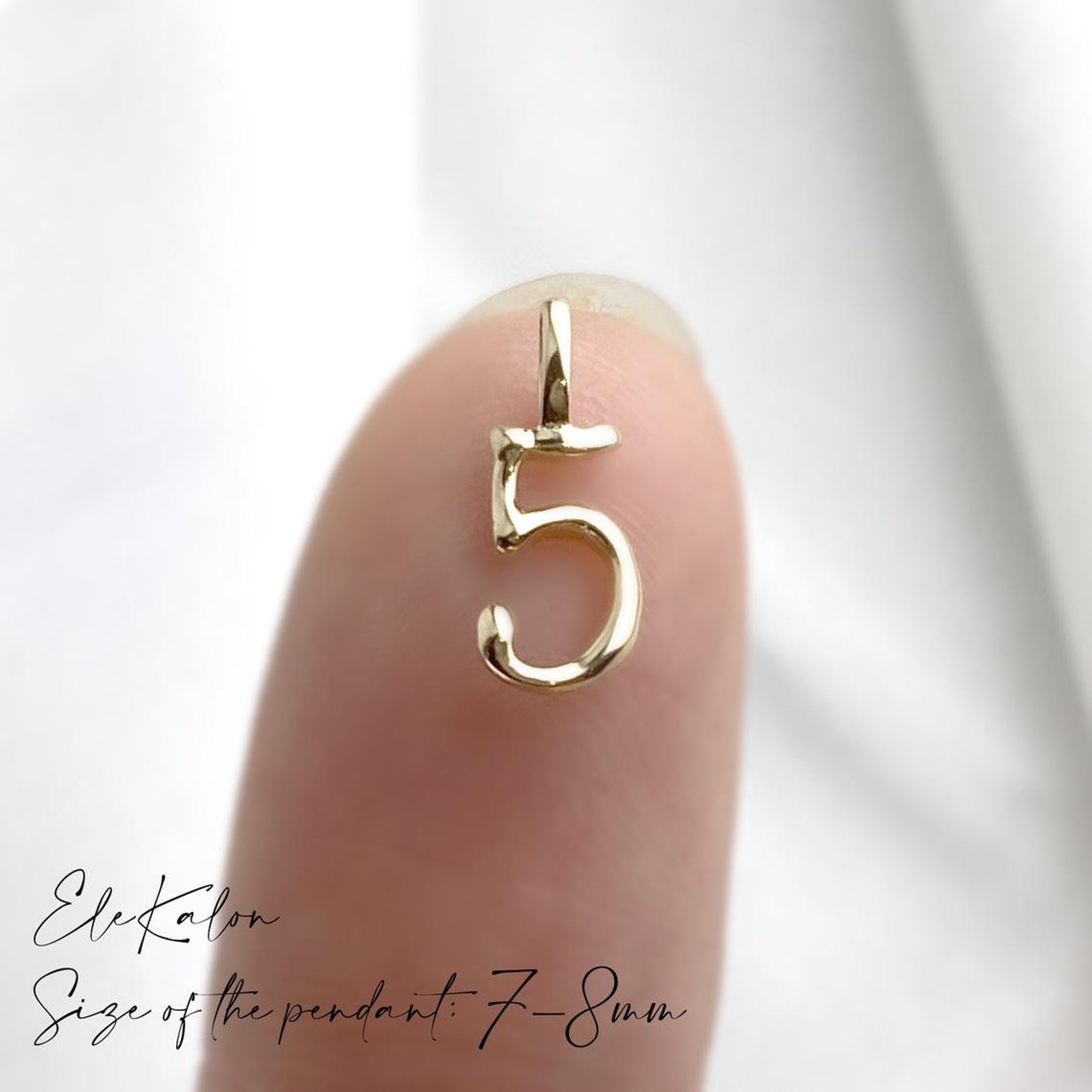 Number pendant 9k solid gold mini number pendant number Etsy
