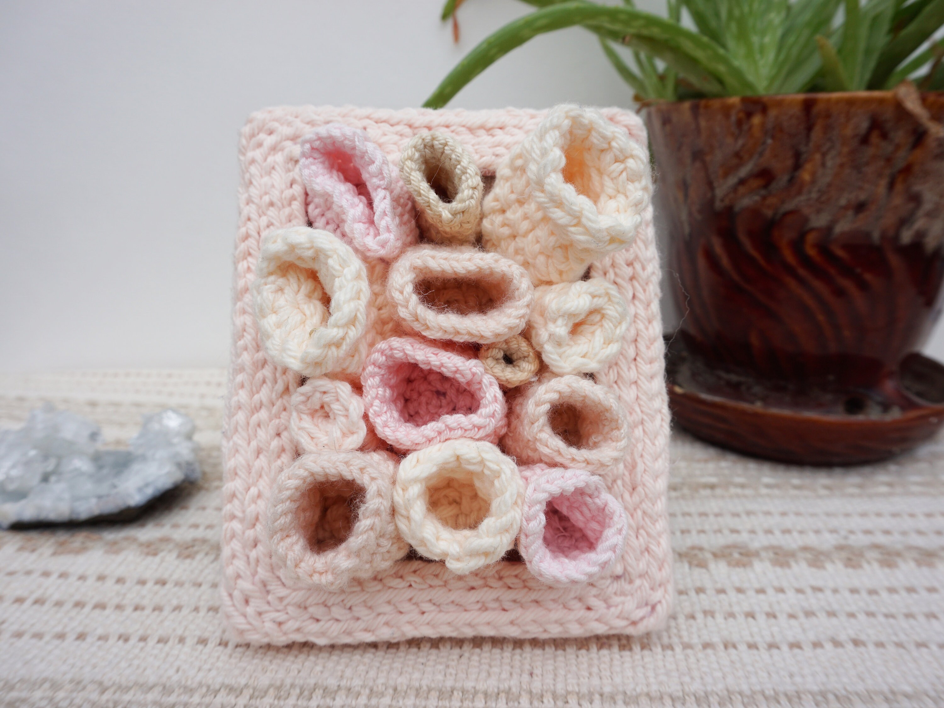Crystal Holder Crochet Fiber Art | Etsy