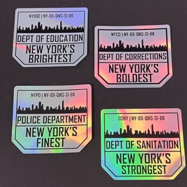 fdny stickers nypd decals nycdoe nycd label nystrooper  nycdocs sign dsny nycmta bus train holographic sticker