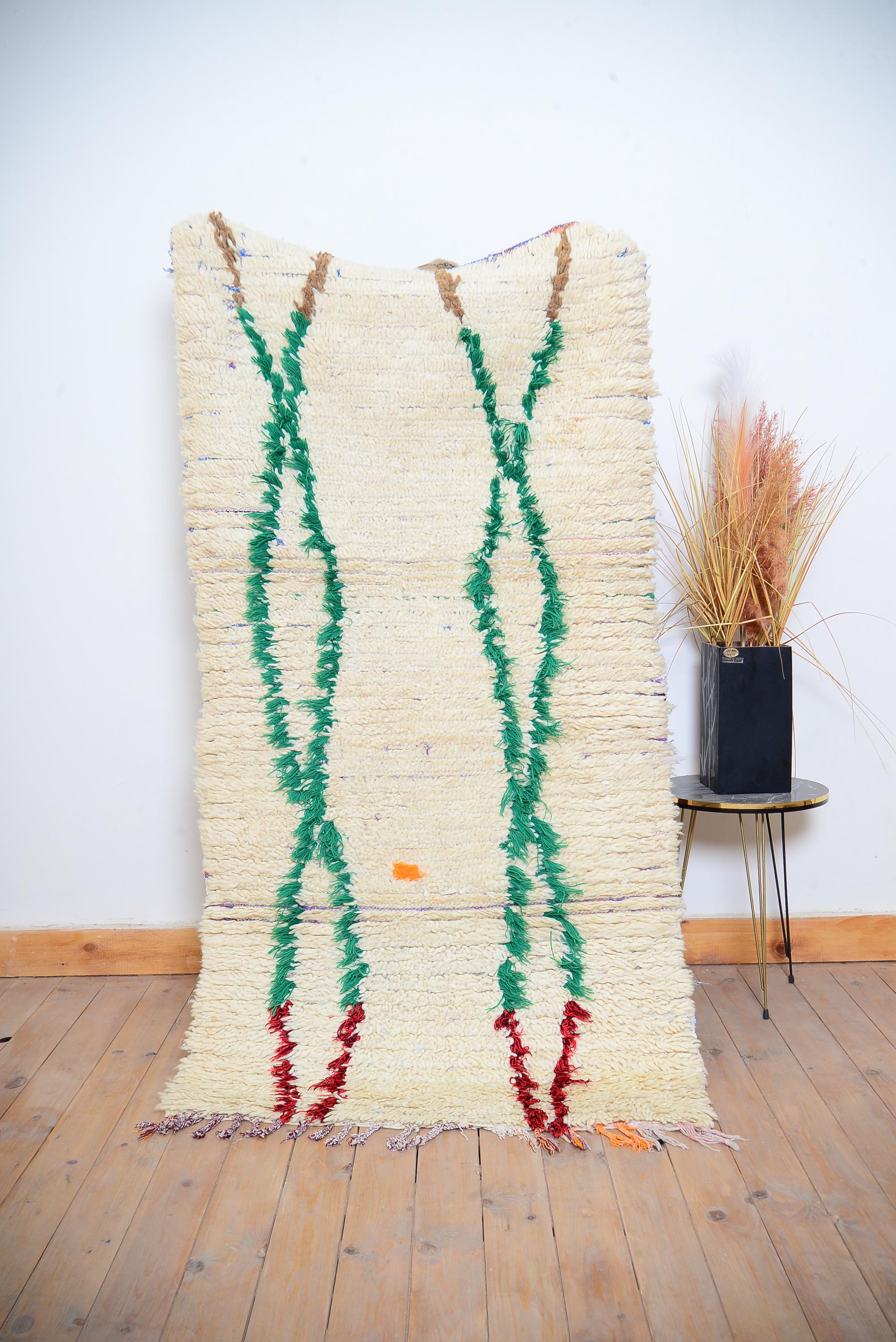 モロッコウールラグ 手織り 多色 カラフル アジラルラグ154x212cm