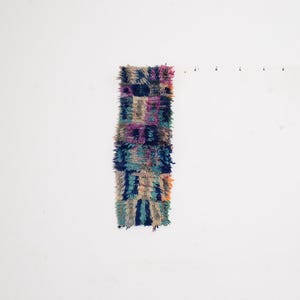 Handwoven Boujaad Rug: Small Moroccan Berber Rug, Bohemian Decor