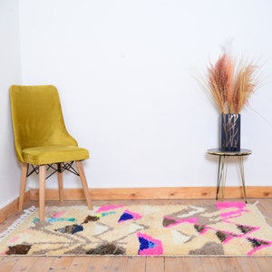 Moroccan Vintage Rug Boujaad rug Berber - Colorful Berber Rug - Handmade Furniture - Handmade Wool Rug 170 x 110 cm 5.5 x 3.1 ft