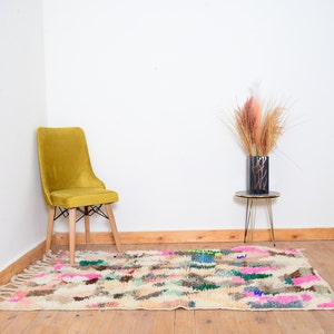 Moroccan Vintage Rug Boujaad rug Berber - Colorful Berber Rug - Handmade Furniture - Handmade Wool Rug 170 x 100 cm 5.5 x 3.2 ft